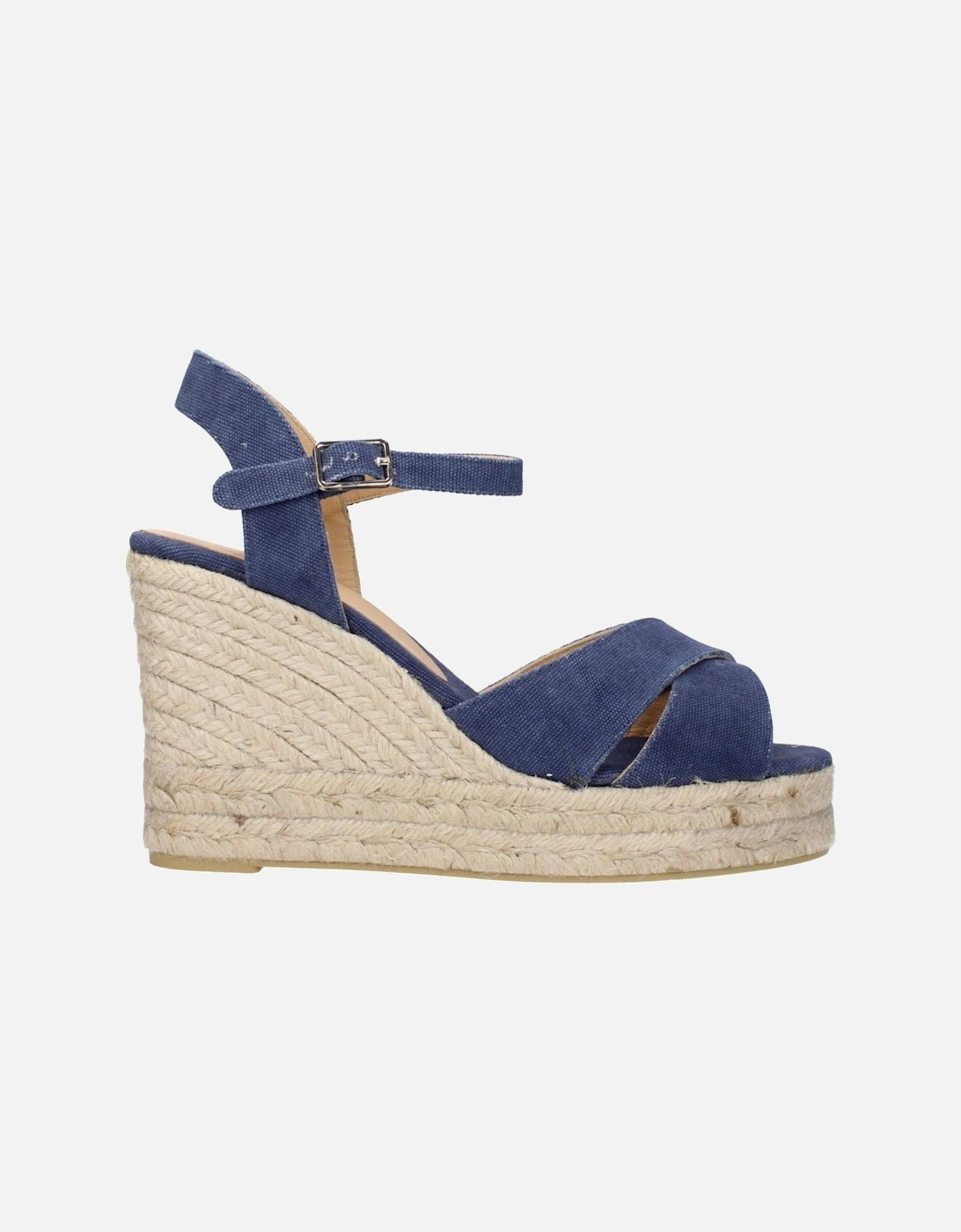 Open Toe Buckle Closure Wedges Women - Blue Sandals, 5 of 4