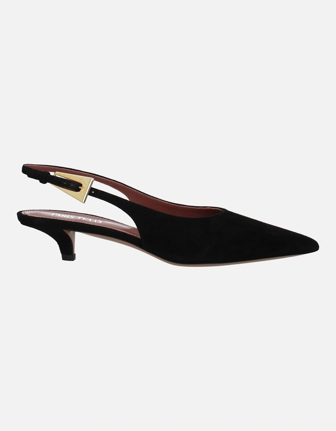Suede Pointy Toe Mid Heel Sandals Women - Black, 5 of 4