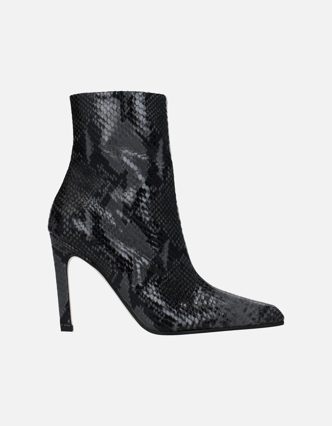 Vintage Effect High Heel Leather Ankle Boots Women - Gray, 6 of 5