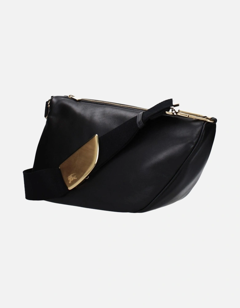 Adjustable Leather Crossbody Bag with Logo and Zip Closure Women -