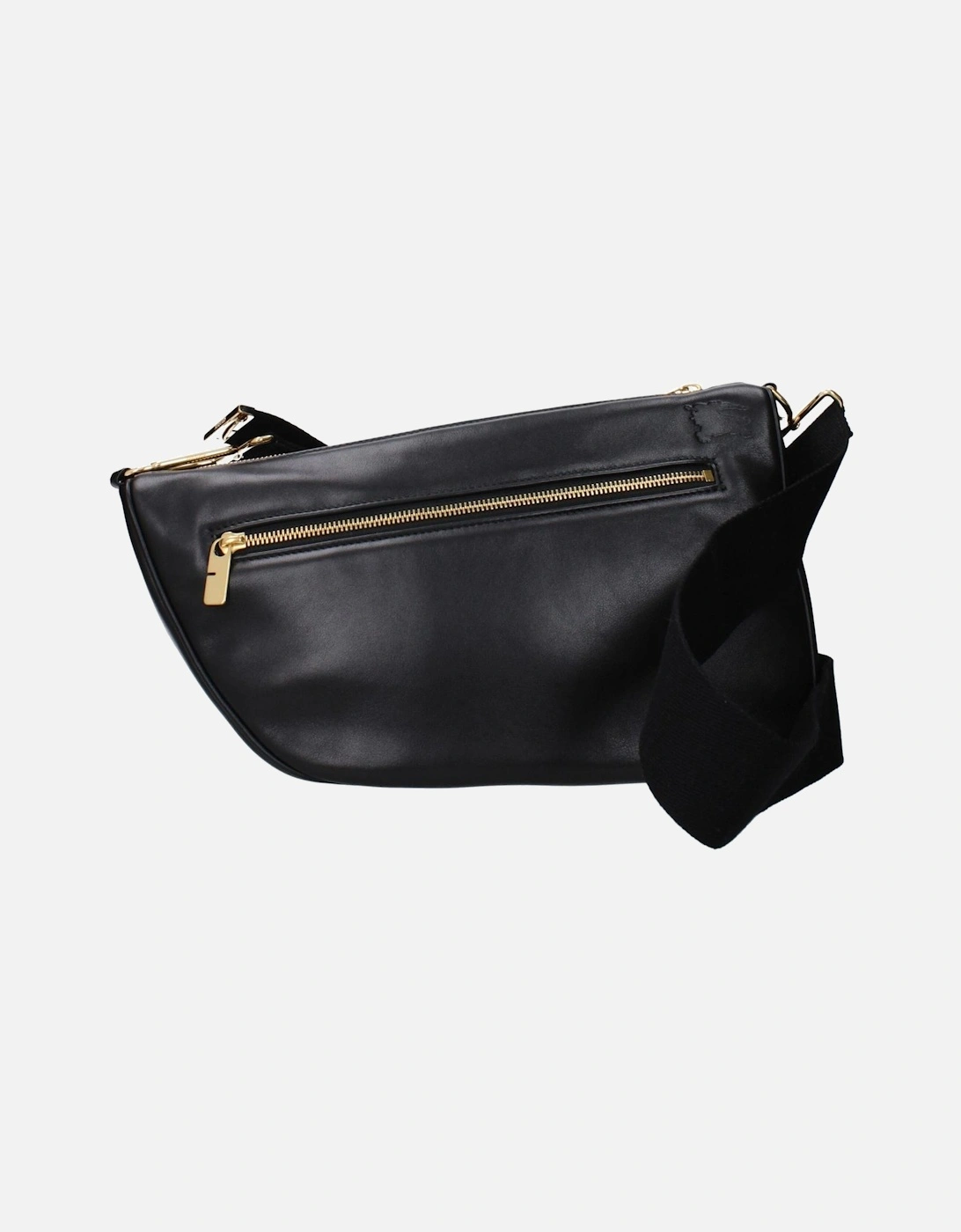 Adjustable Leather Crossbody Bag with Logo and Zip Closure Women -