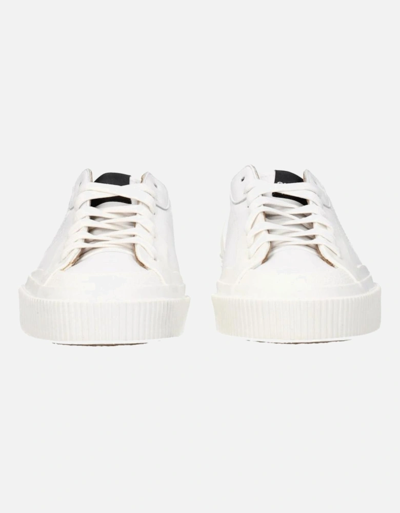 Leather Sneakers with Logo and Lace-Up Closure Women - White