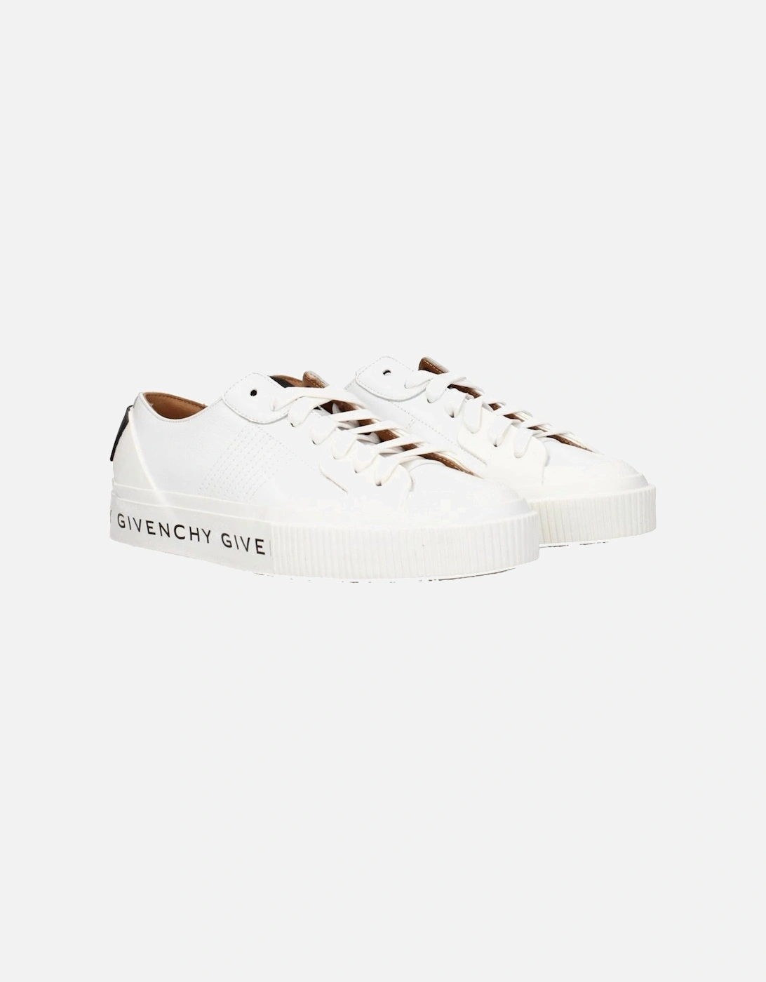 Leather Sneakers with Logo and Lace-Up Closure Women - White
