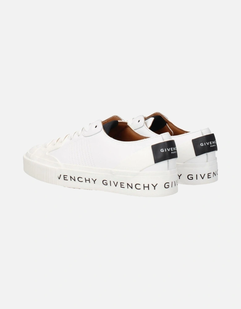 Leather Sneakers with Logo and Lace-Up Closure Women - White