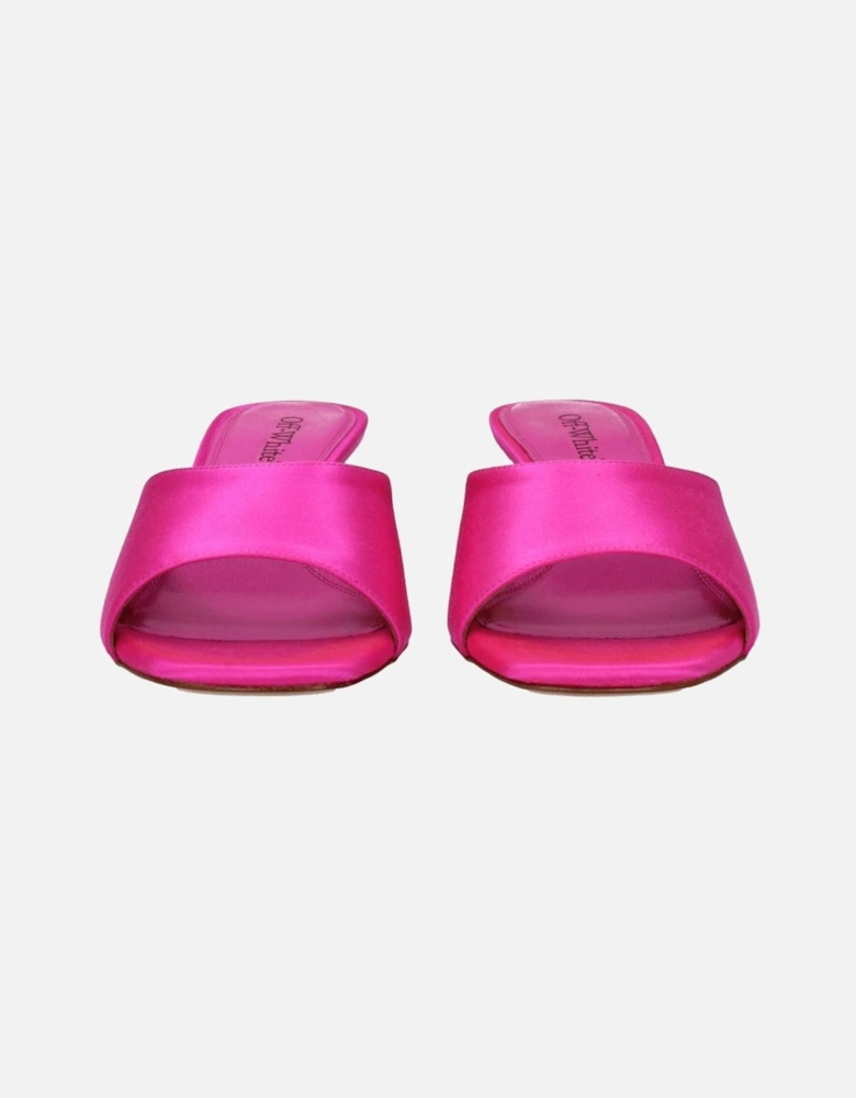 Satin Open Toe Mid Heel Sandals Women - Pink