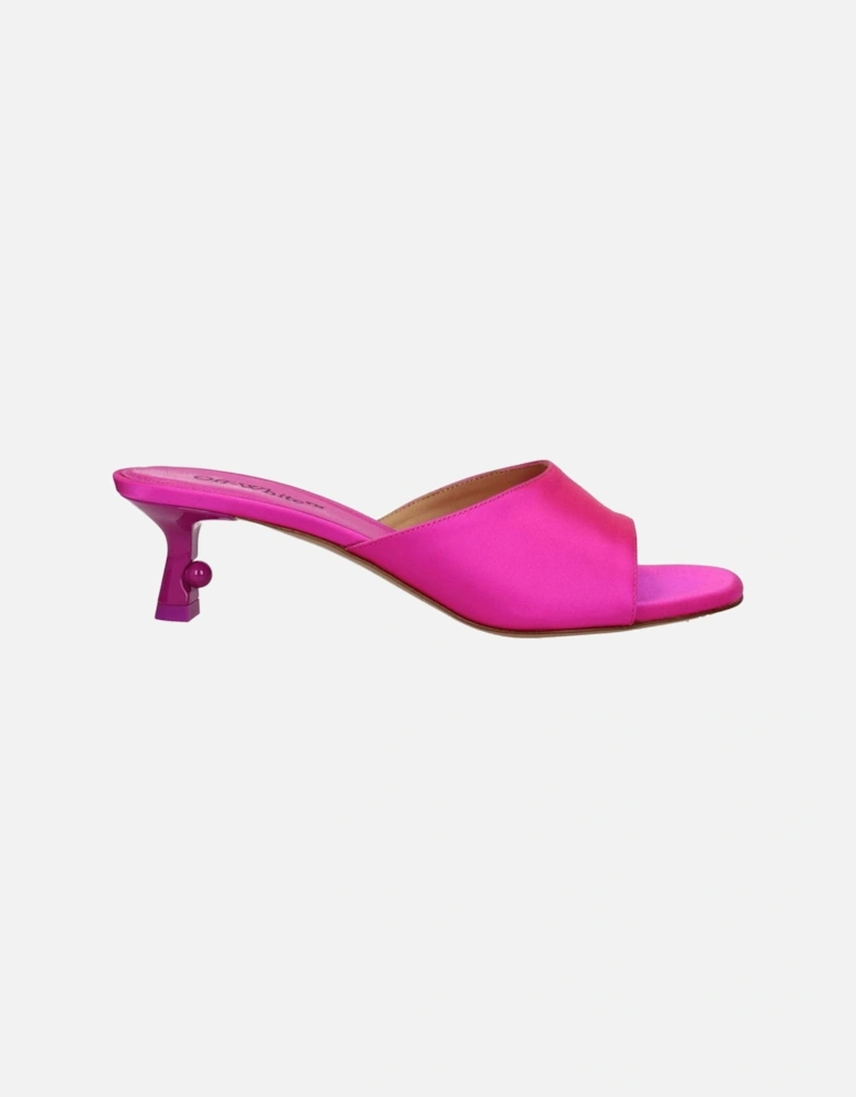 Satin Open Toe Mid Heel Sandals Women - Pink