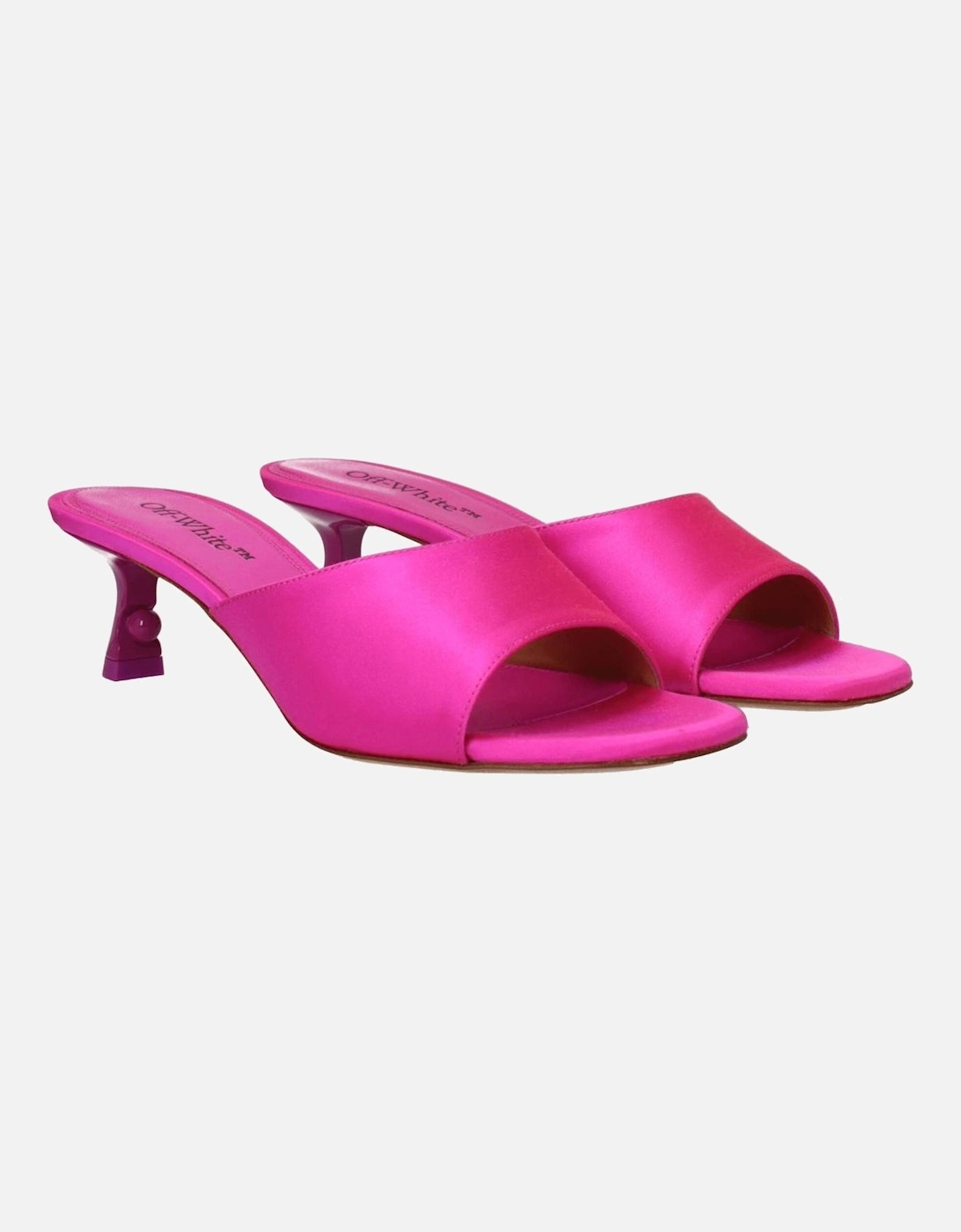 Satin Open Toe Mid Heel Sandals Women - Pink