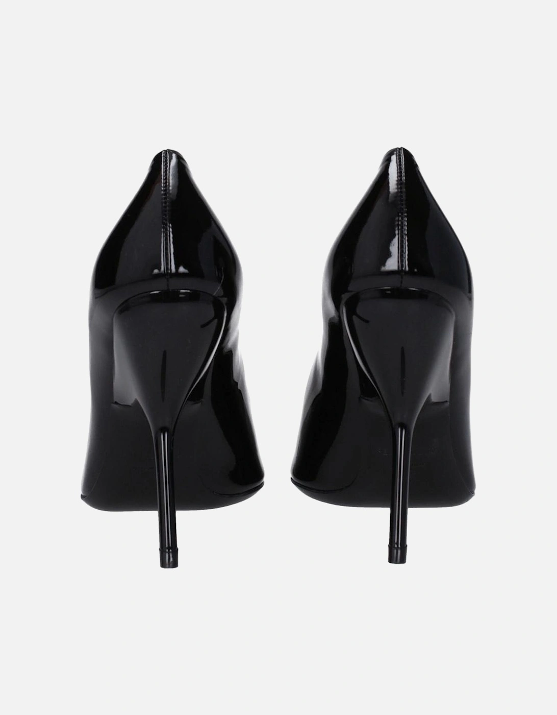 Patent Leather Pointy Toe High Heel Pumps Women - Black Brooches