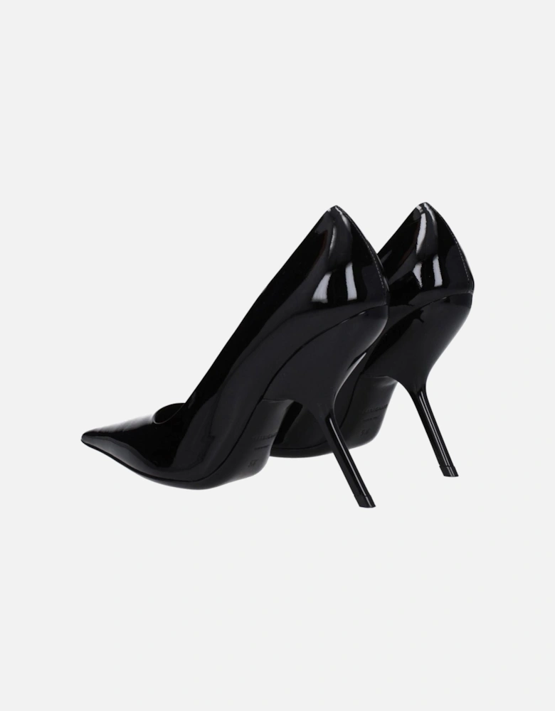 Patent Leather Pointy Toe High Heel Pumps Women - Black Brooches