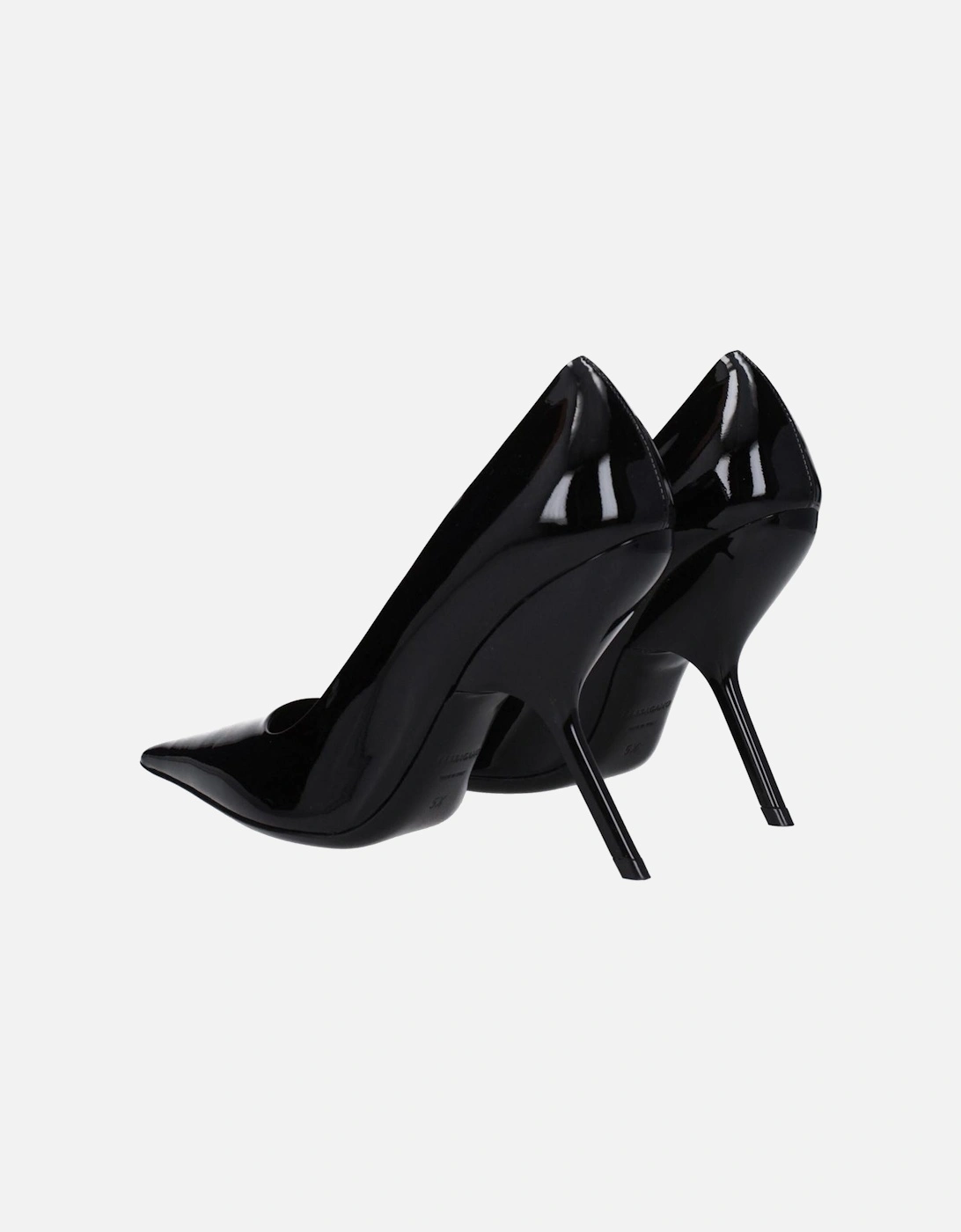Patent Leather Pointy Toe High Heel Pumps Women - Black Brooches
