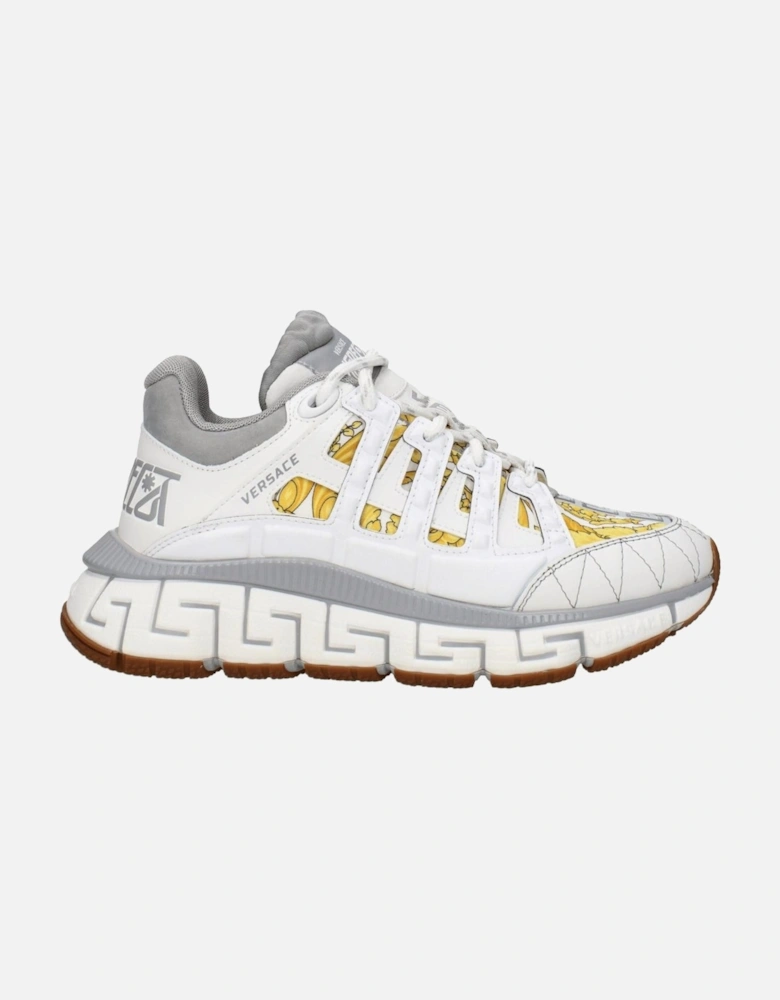 Leather Mid Heel Lace-Up Sneakers Women - White