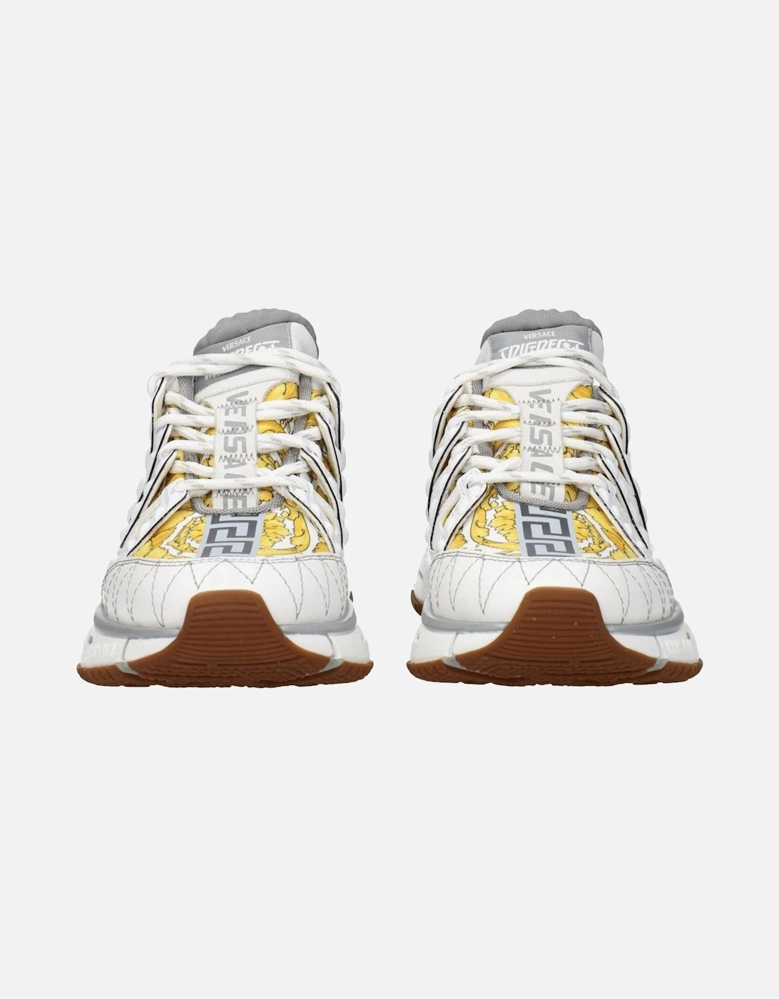 Leather Mid Heel Lace-Up Sneakers Women - White