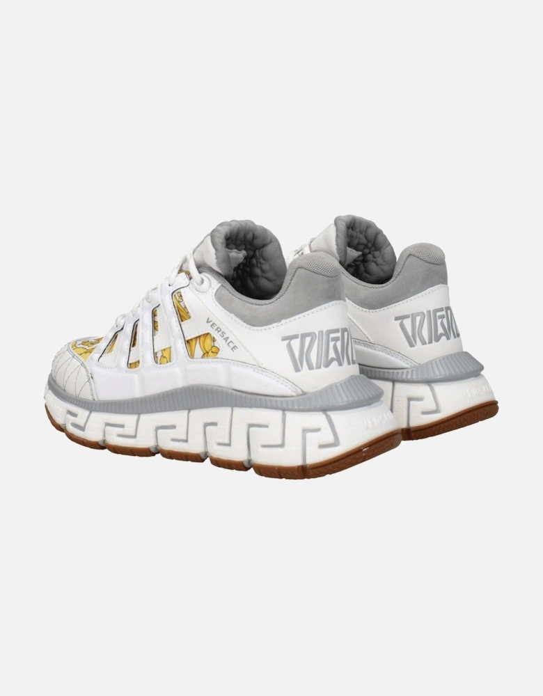 Leather Mid Heel Lace-Up Sneakers Women - White