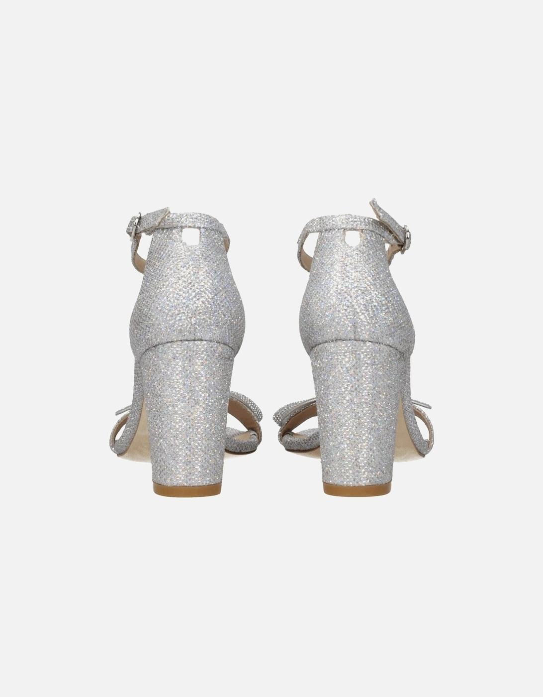 Open Toe Mid Heel Buckle Closure Sandals Women - Gray