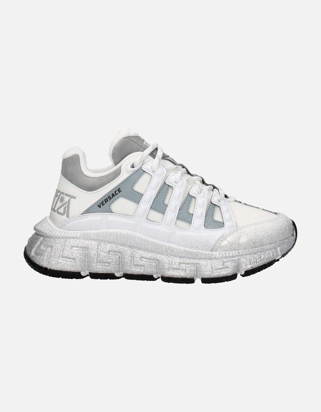 Leather Sneakers with Logos and Mid Heels Women - White, 6 of 5