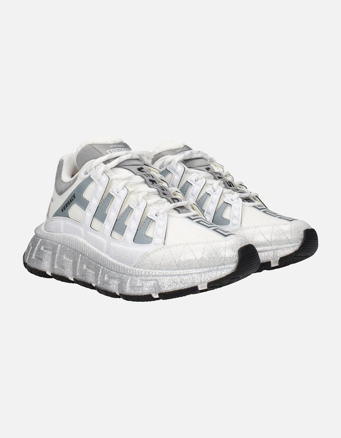 Leather Sneakers with Logos and Mid Heels Women - White