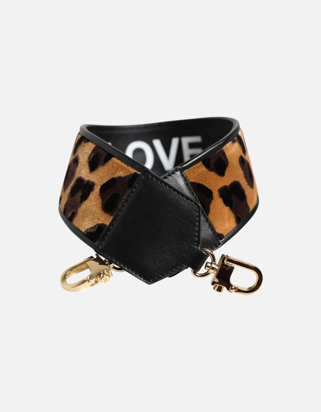 Reversible Leather and Leopard Print Shoulder Strap Women - Black And, 6 of 5