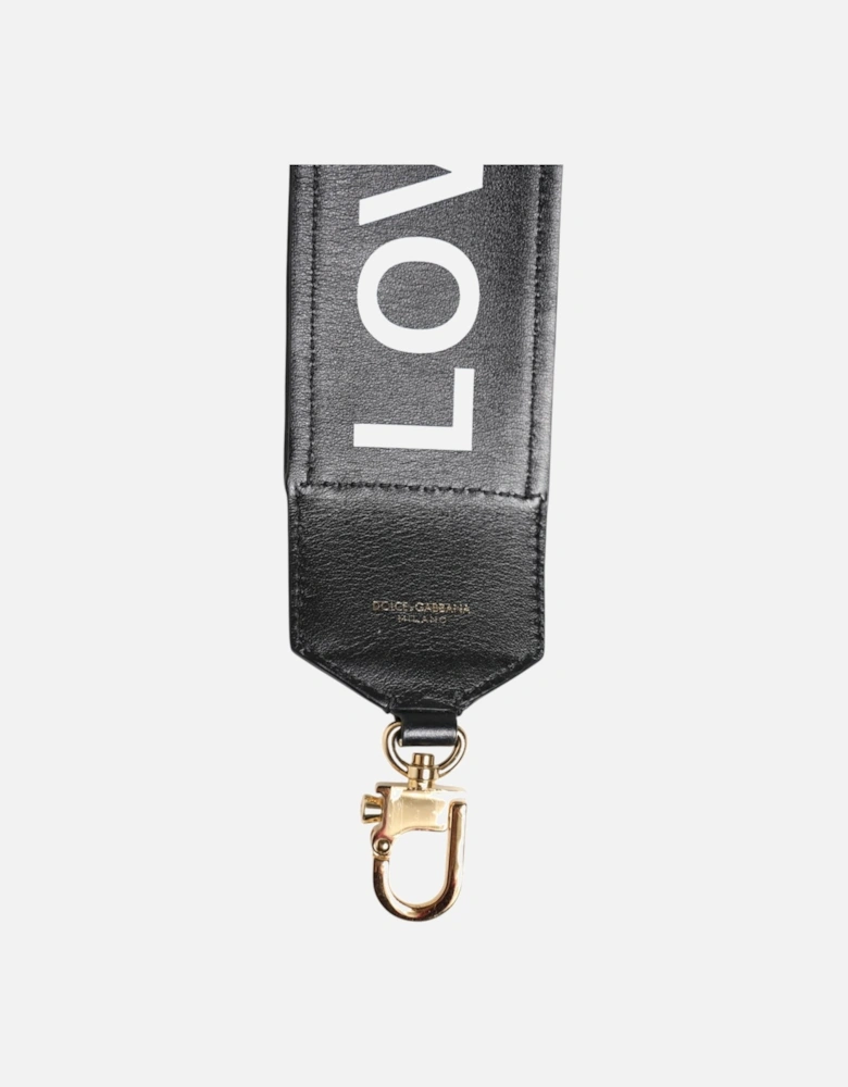Reversible Leather and Leopard Print Shoulder Strap Women - Black And