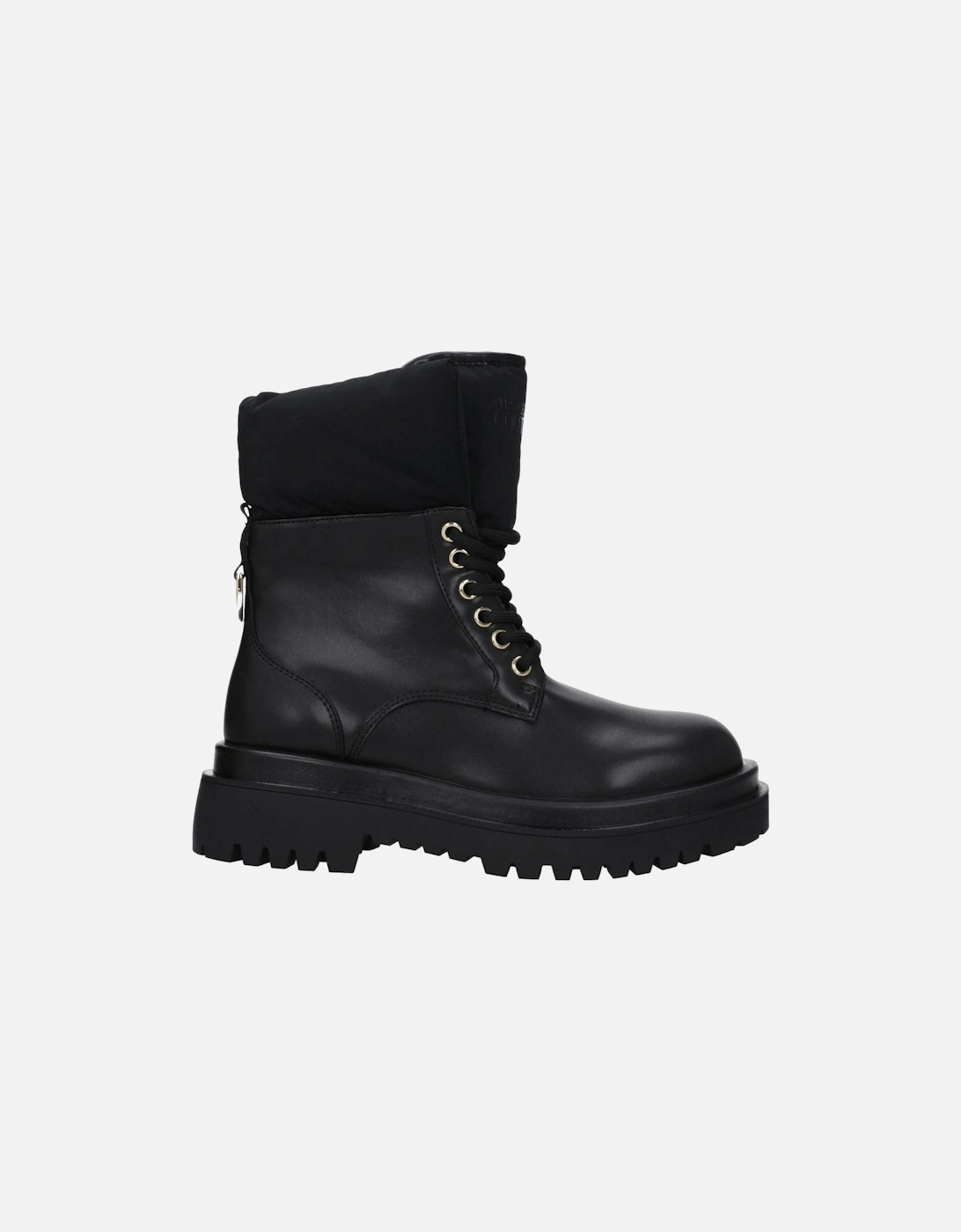 Lace-Up Casual Ankle Boots with Mid Heels Women - Black, 6 of 5