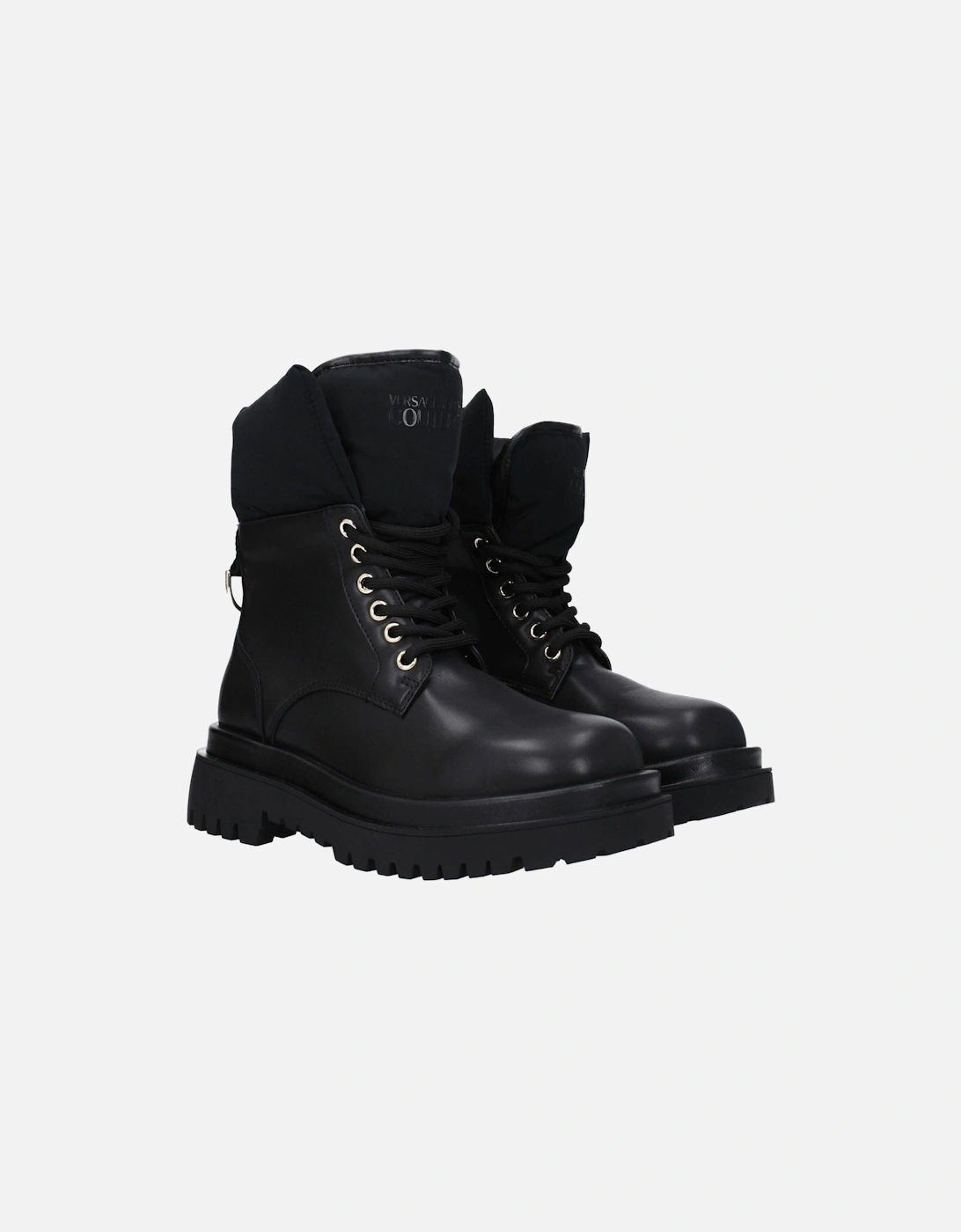 Lace-Up Casual Ankle Boots with Mid Heels Women - Black