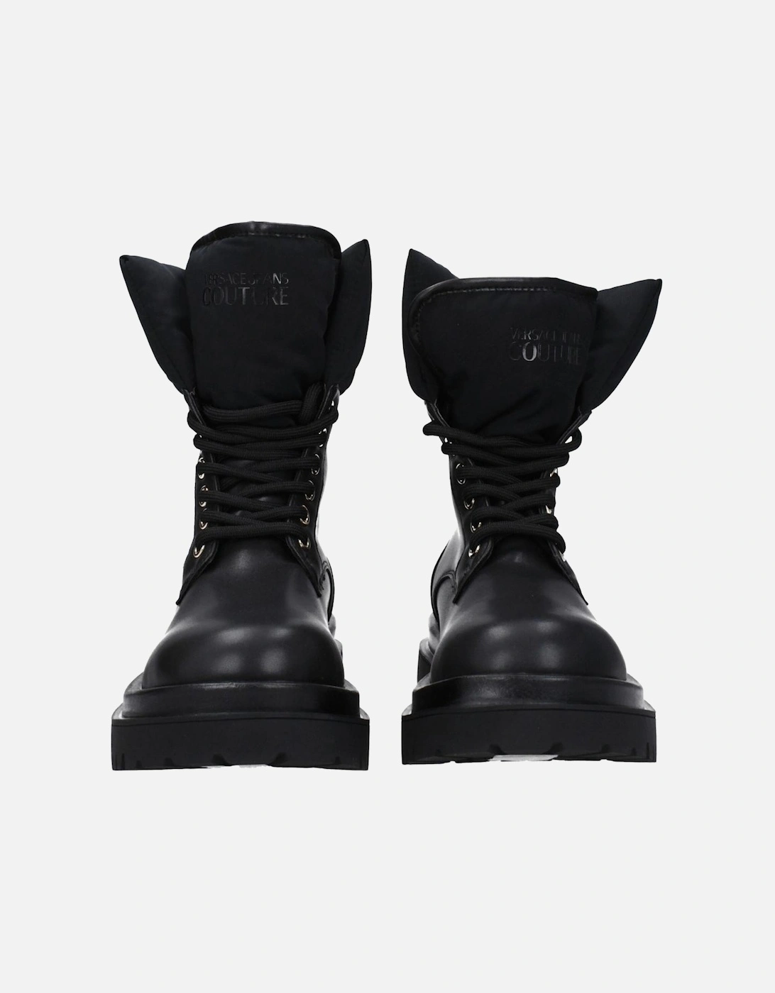Lace-Up Casual Ankle Boots with Mid Heels Women - Black