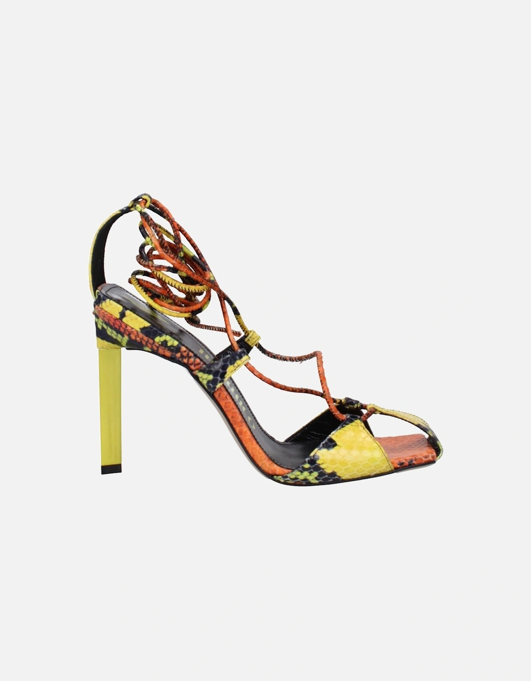 Vintage Effect High Heel Leather Sandals Women - Orange, 6 of 5
