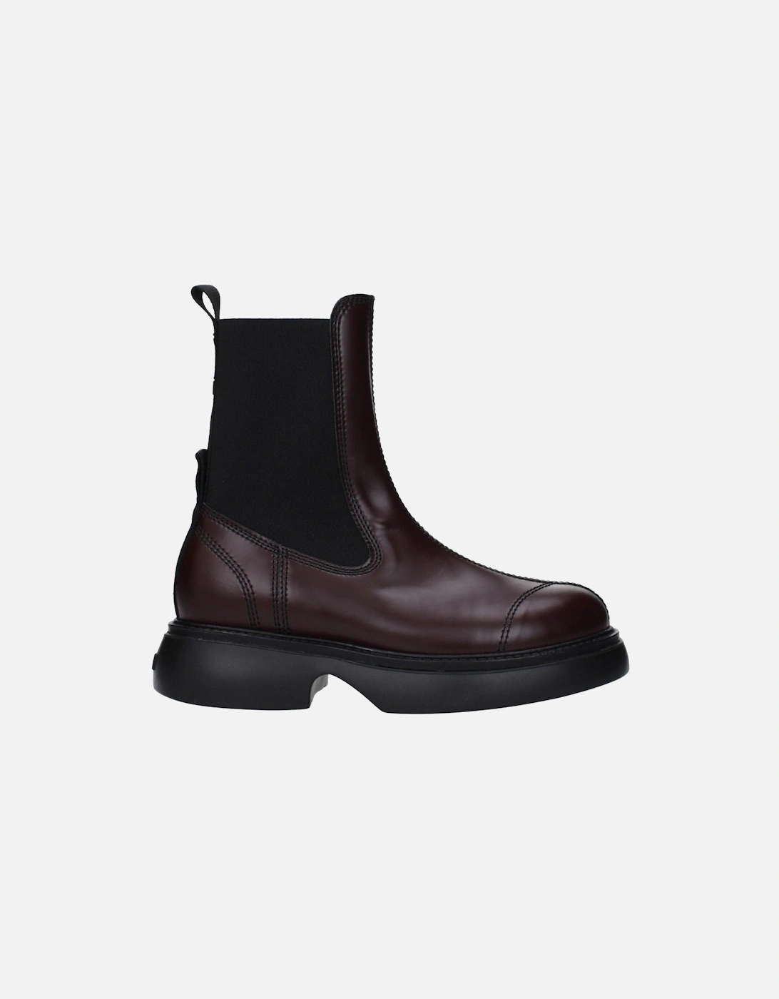 Eco Leather Ankle Boots with Back Logo Women - Brown, 6 of 5
