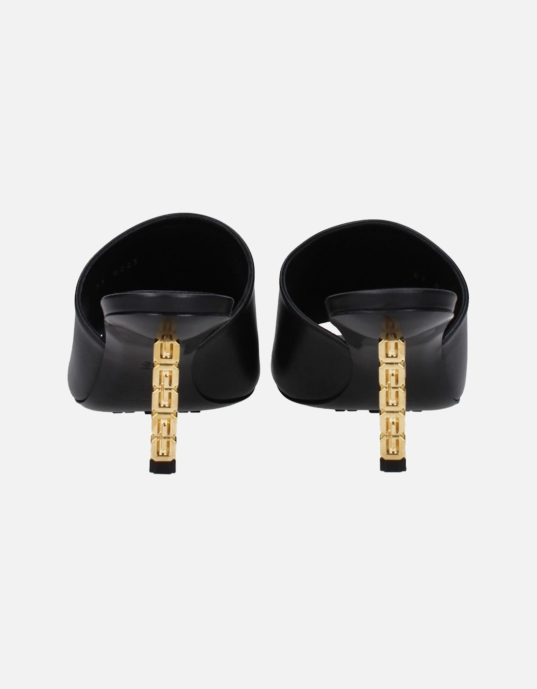 Mid Heel Open Toe Leather Sandals Women - Black