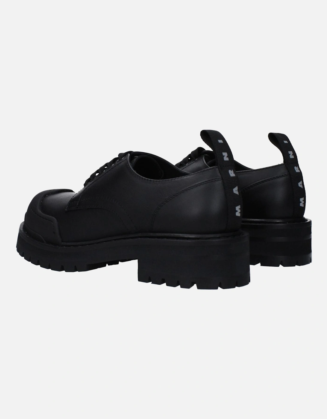 Leather Mid Heel Lace-Up Sneakers Women - Black
