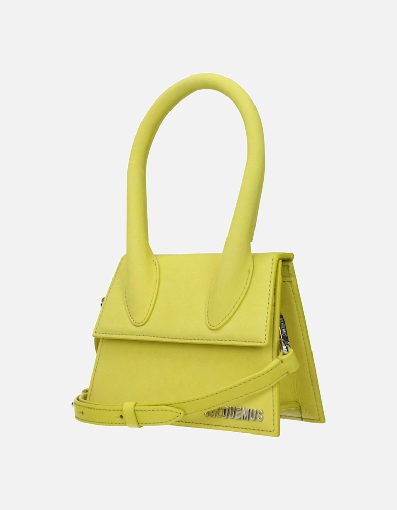 Medium Suede Handbag with Adjustable Strap Women - Yellow