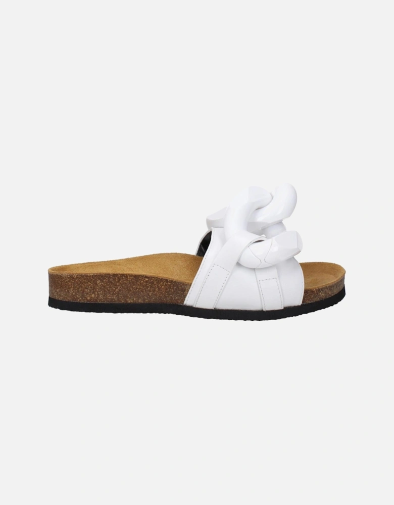 Leather Open Toe Slippers and Clogs Women - White Sandals