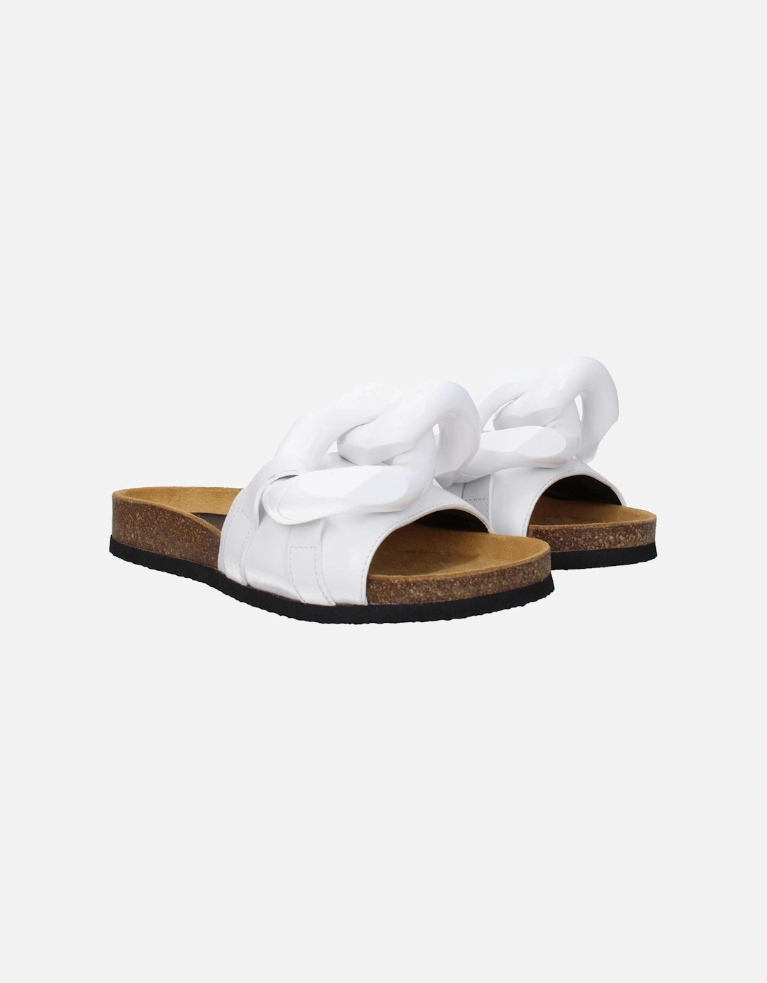 Leather Open Toe Slippers and Clogs Women - White Sandals