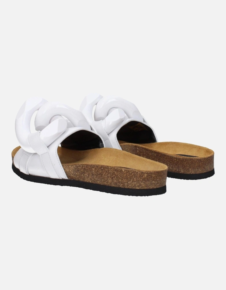 Leather Open Toe Slippers and Clogs Women - White Sandals