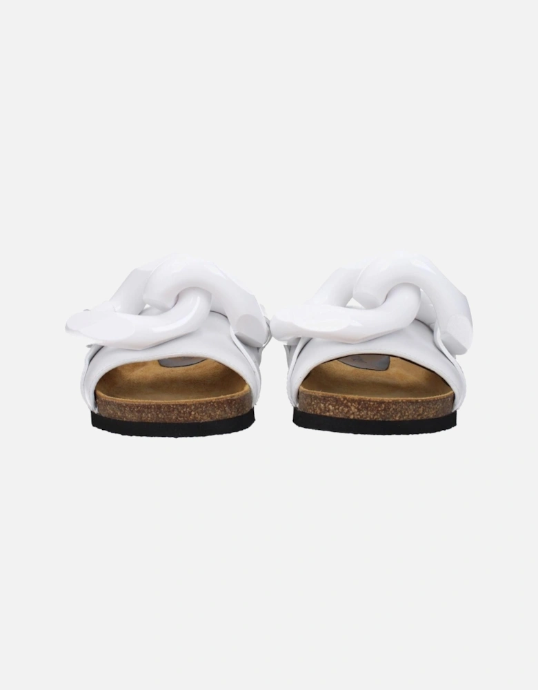 Leather Open Toe Slippers and Clogs Women - White Sandals
