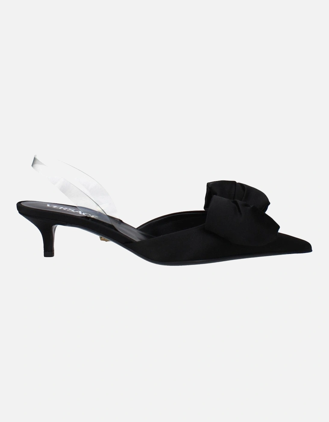 Front Detail Satin Pointy Toe Sandals Women - Black, 6 of 5