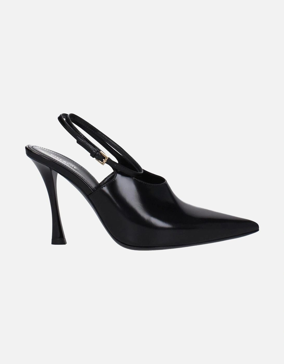 High Heel Pointy Toe Leather Sandals Women - Black, 6 of 5