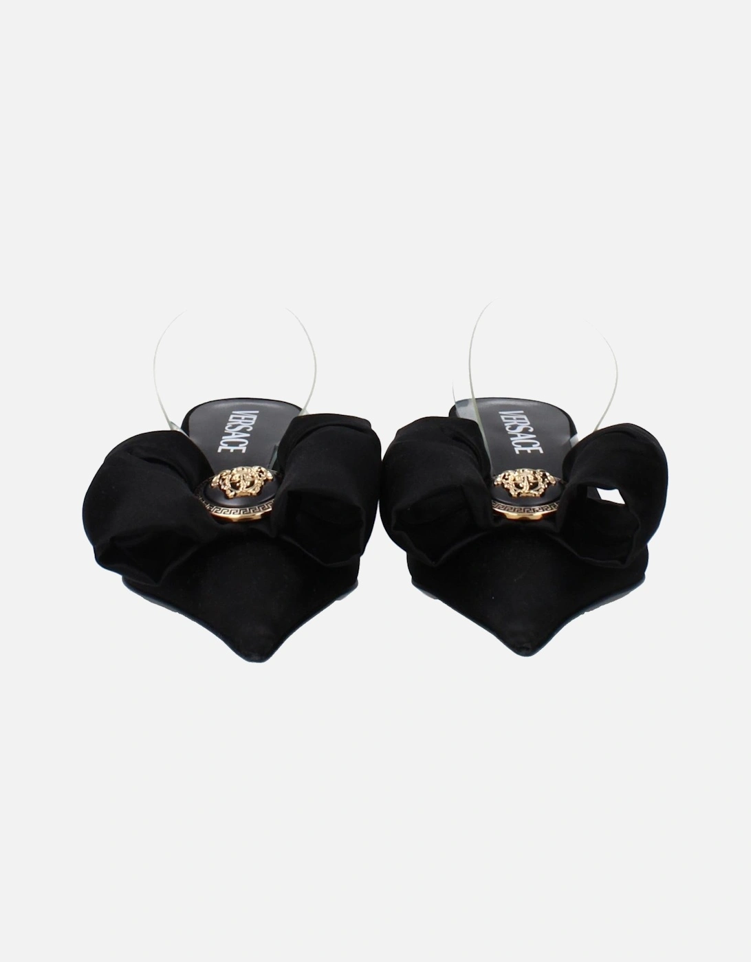Front Detail Satin Pointy Toe Sandals Women - Black