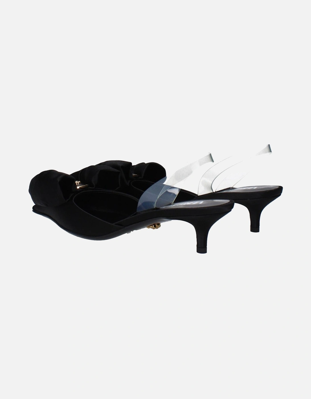 Front Detail Satin Pointy Toe Sandals Women - Black