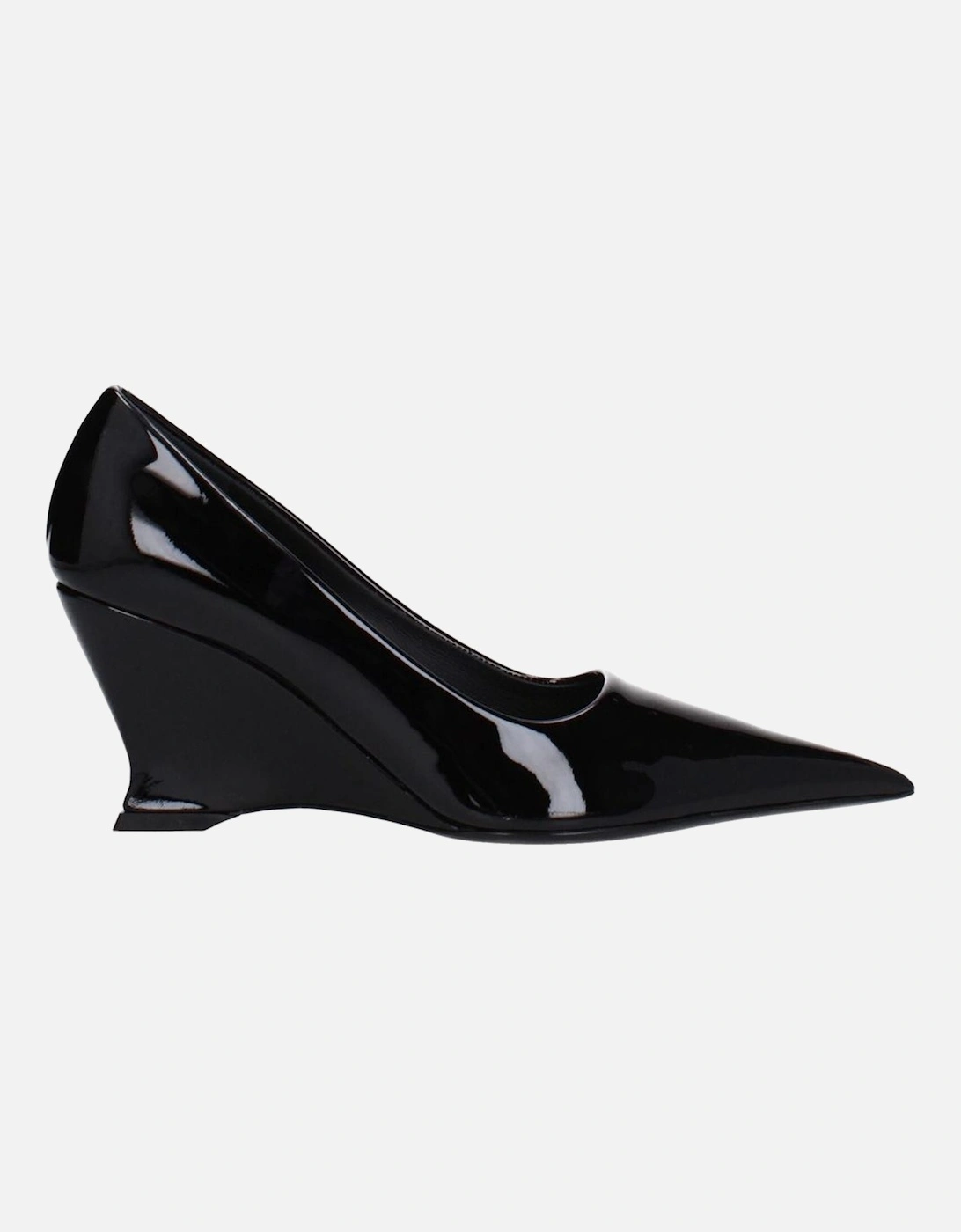 Pointy Toe Patent Leather Wedge Pumps Women - Black Brooches, 6 of 5