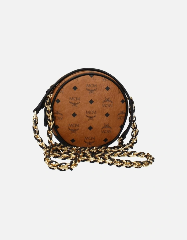 Mini Leather Crossbody Bag with Studs and Logo Women - Brown