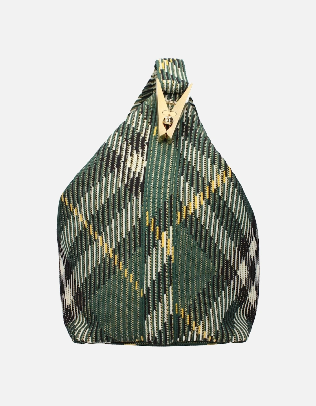 Check Print Medium Handbag with Zip Closure Women - Green