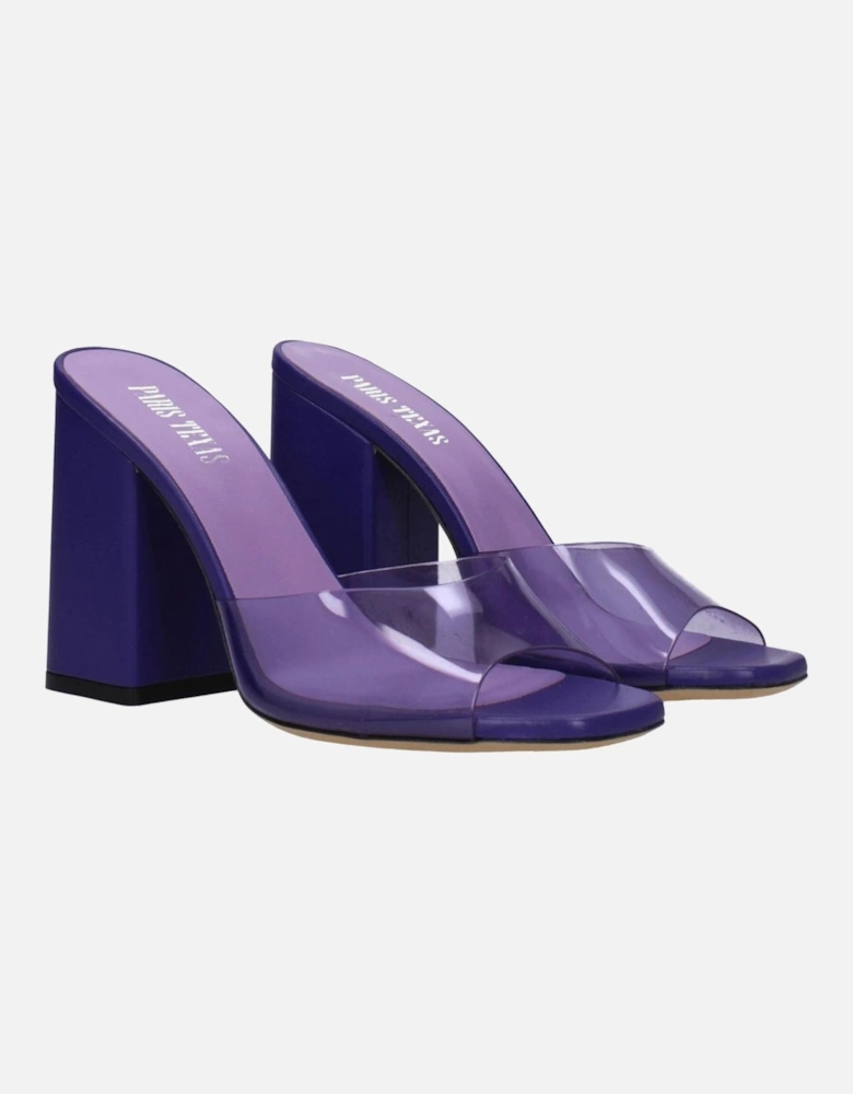 High Heel Open Toe PVC Sandals Women - Purple