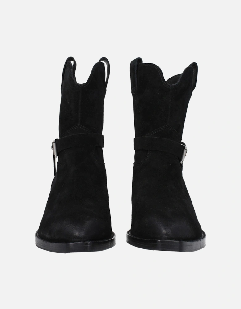 Vintage Effect Suede Ankle Boots Women - Black