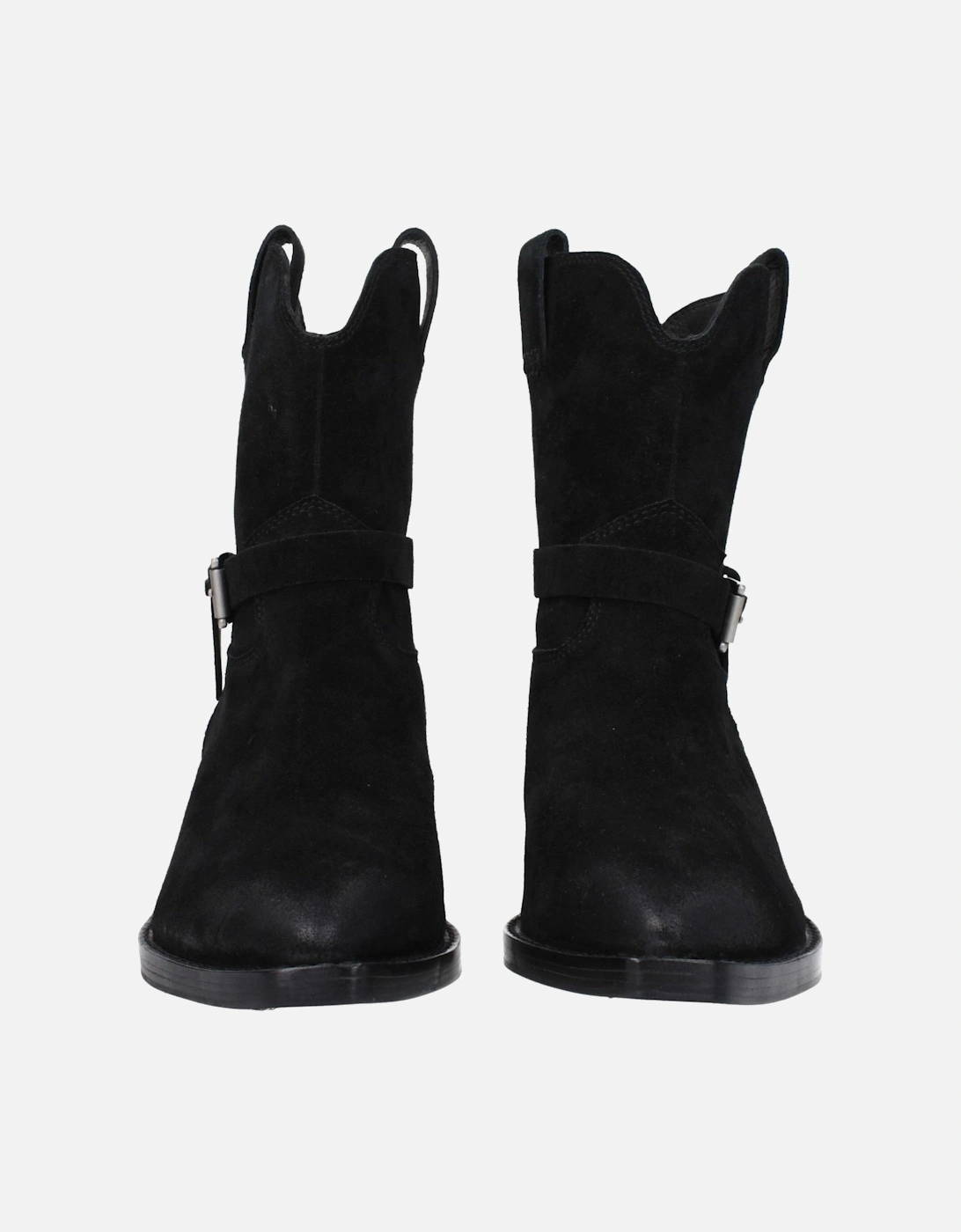 Vintage Effect Suede Ankle Boots Women - Black