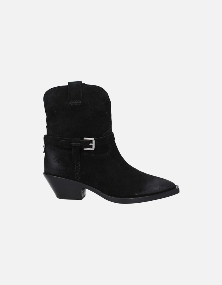 Vintage Effect Suede Ankle Boots Women - Black
