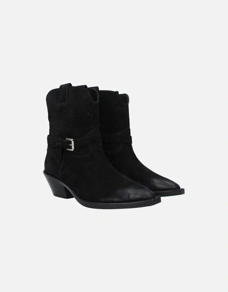 Vintage Effect Suede Ankle Boots Women - Black