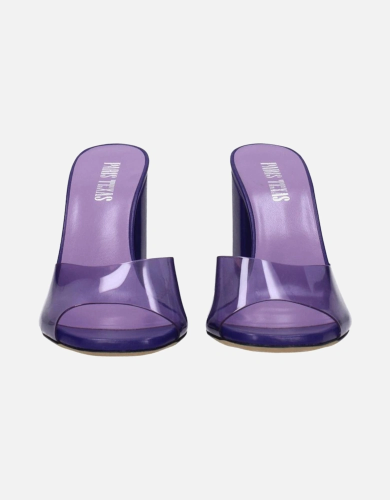 High Heel Open Toe PVC Sandals Women - Purple
