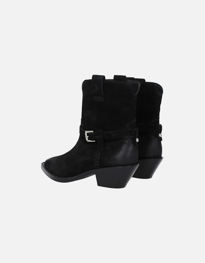 Vintage Effect Suede Ankle Boots Women - Black