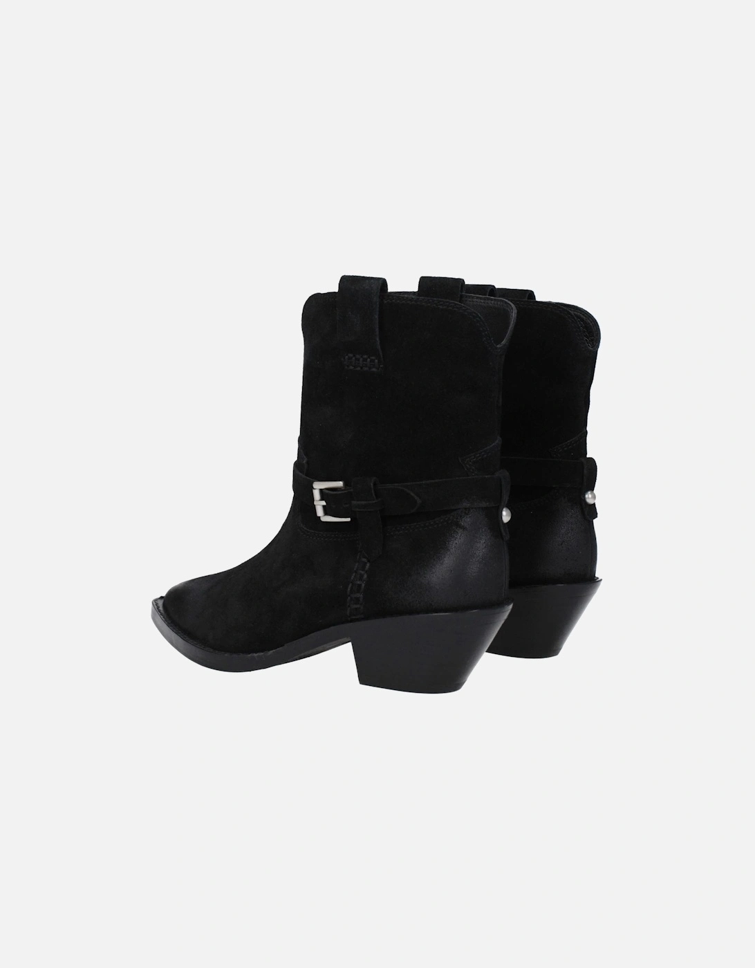 Vintage Effect Suede Ankle Boots Women - Black