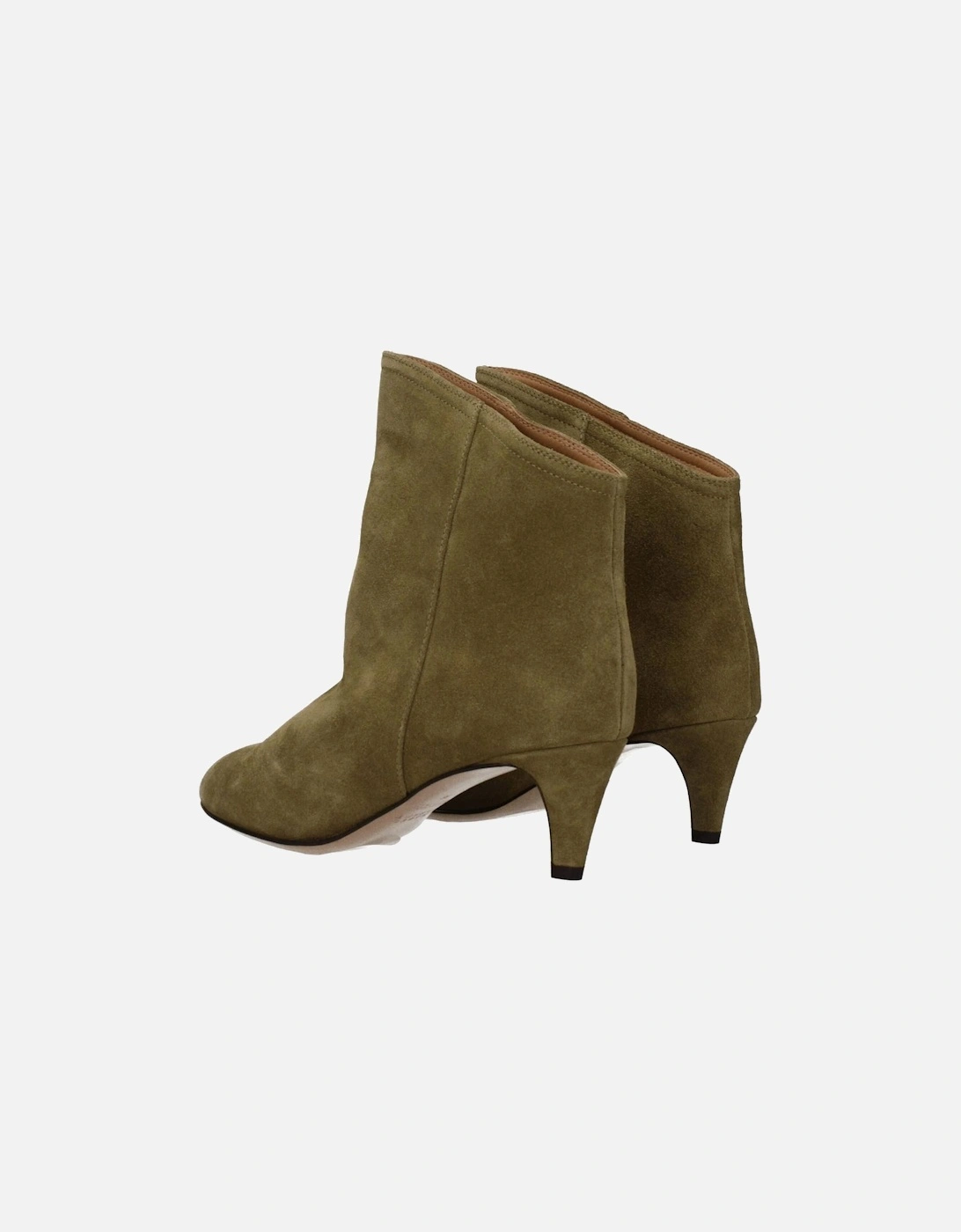 Pointy Toe Suede Ankle Boots with Mid Heels Women - Gray